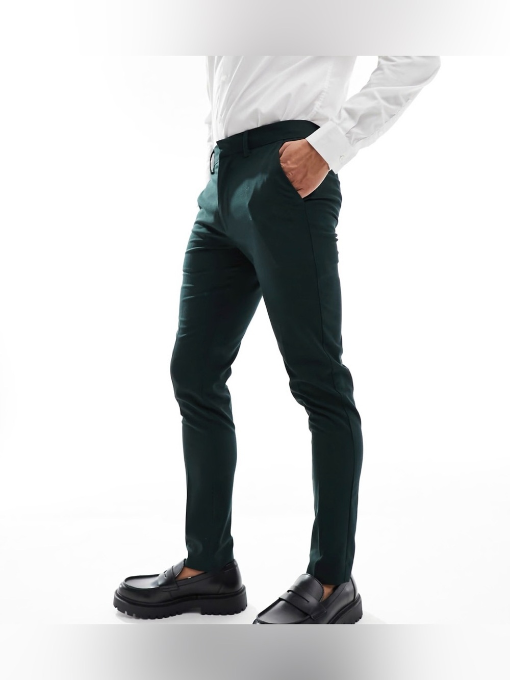 ASOS DESIGN skinny suit pants in forest green